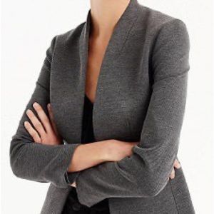 J.crew Going Out Blazer Item H2743 gray open front blazer size 4 twill stretch